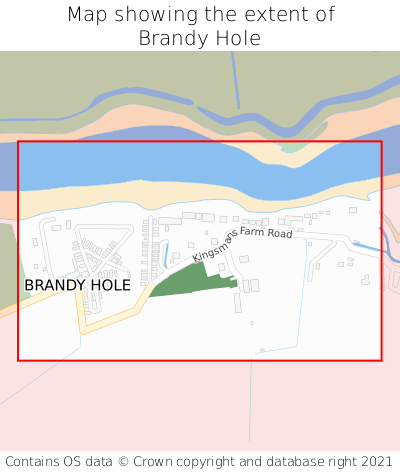 Map showing extent of Brandy Hole as bounding box