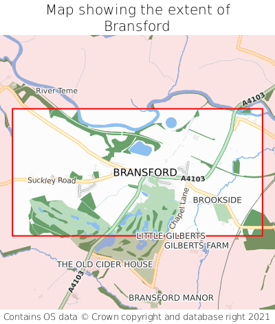 Map showing extent of Bransford as bounding box