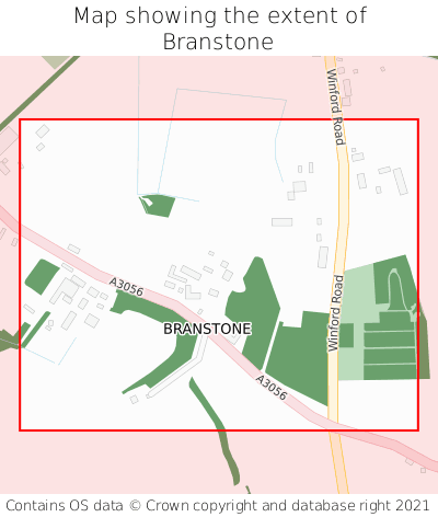 Map showing extent of Branstone as bounding box