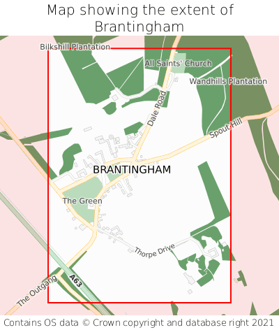 Map showing extent of Brantingham as bounding box