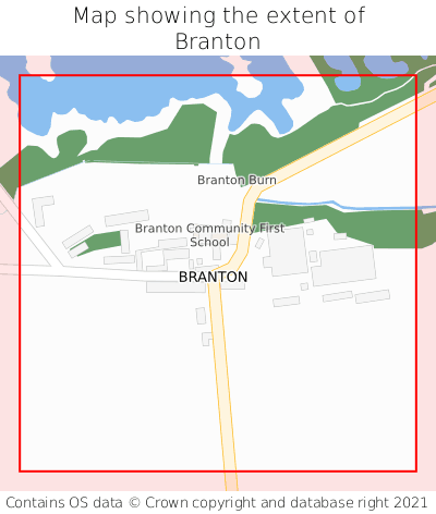 Map showing extent of Branton as bounding box