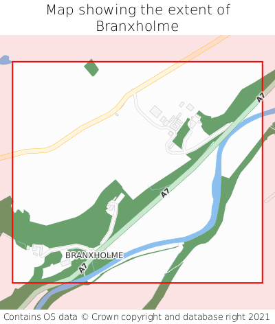 Map showing extent of Branxholme as bounding box