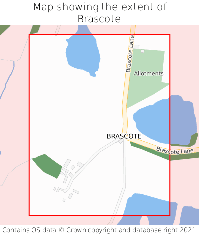 Map showing extent of Brascote as bounding box