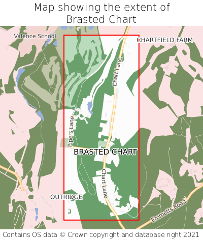 Map showing extent of Brasted Chart as bounding box