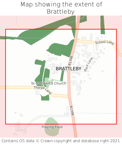Map showing extent of Brattleby as bounding box