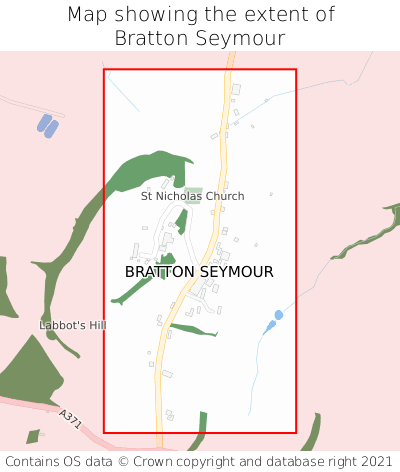 Map showing extent of Bratton Seymour as bounding box