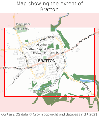 Map showing extent of Bratton as bounding box