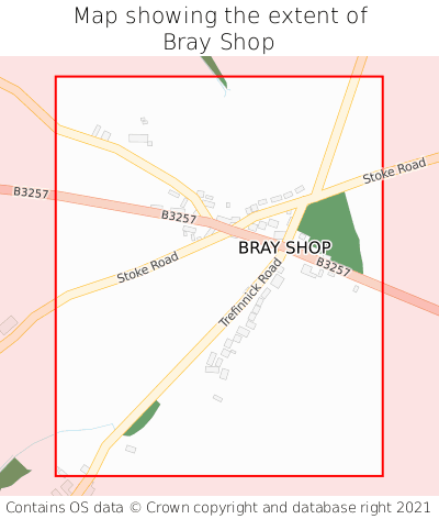 Map showing extent of Bray Shop as bounding box