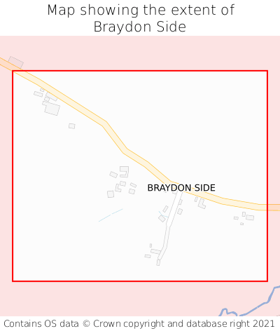 Map showing extent of Braydon Side as bounding box