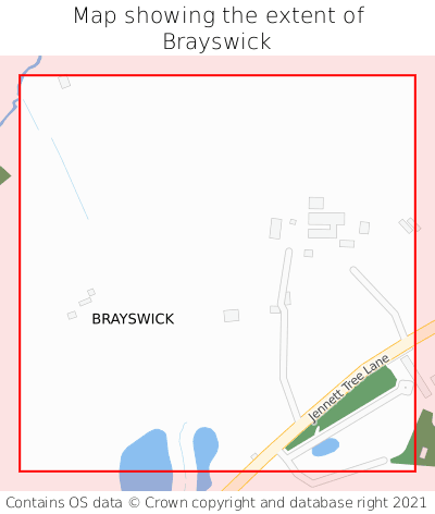 Map showing extent of Brayswick as bounding box