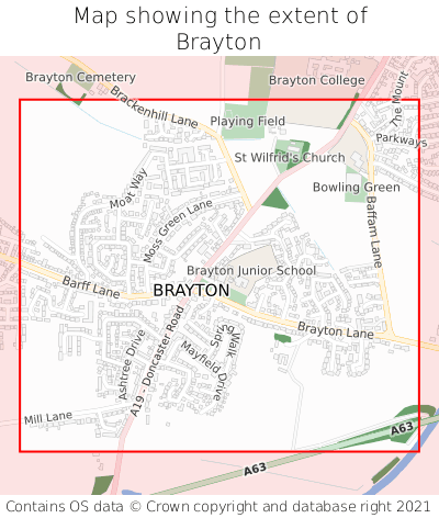 Map showing extent of Brayton as bounding box