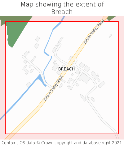 Map showing extent of Breach as bounding box