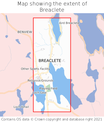 Map showing extent of Breaclete as bounding box