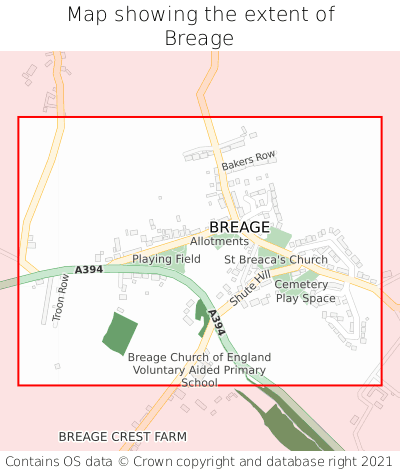 Map showing extent of Breage as bounding box