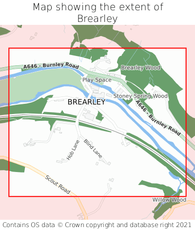 Map showing extent of Brearley as bounding box