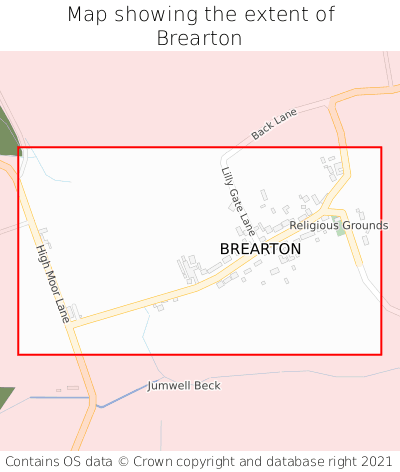 Map showing extent of Brearton as bounding box