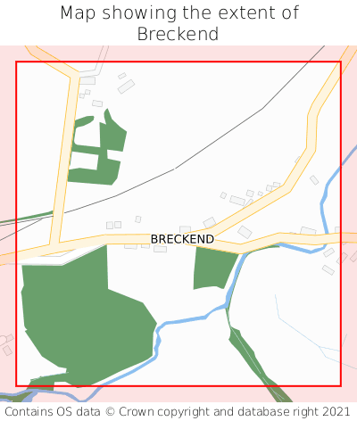 Map showing extent of Breckend as bounding box