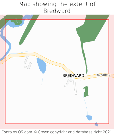 Map showing extent of Bredward as bounding box