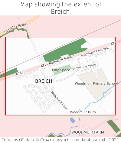 Map showing extent of Breich as bounding box