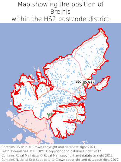 Map showing location of Breinis within HS2