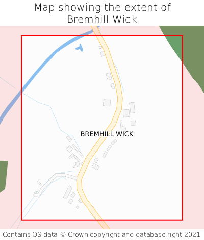Map showing extent of Bremhill Wick as bounding box