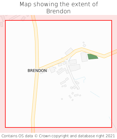 Map showing extent of Brendon as bounding box