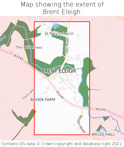 Map showing extent of Brent Eleigh as bounding box