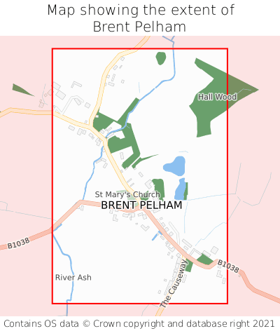 Map showing extent of Brent Pelham as bounding box