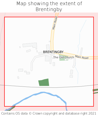 Map showing extent of Brentingby as bounding box