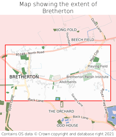 Map showing extent of Bretherton as bounding box