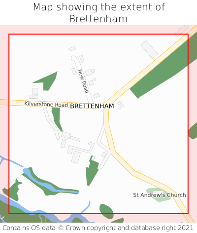 Map showing extent of Brettenham as bounding box