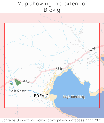 Map showing extent of Brevig as bounding box