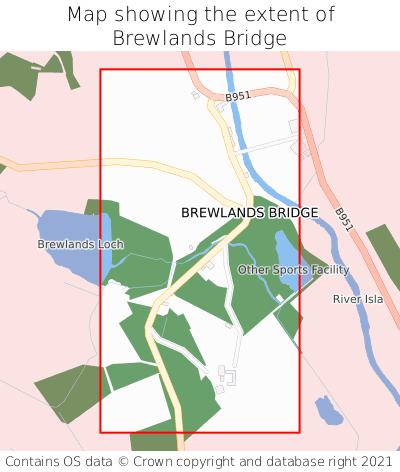 Map showing extent of Brewlands Bridge as bounding box