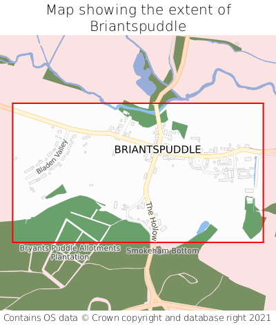 Map showing extent of Briantspuddle as bounding box