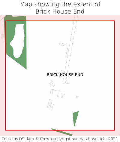 Map showing extent of Brick House End as bounding box