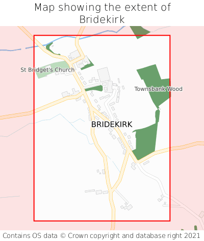 Map showing extent of Bridekirk as bounding box