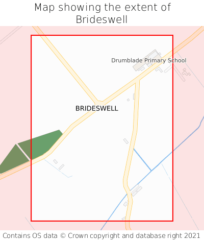 Map showing extent of Brideswell as bounding box