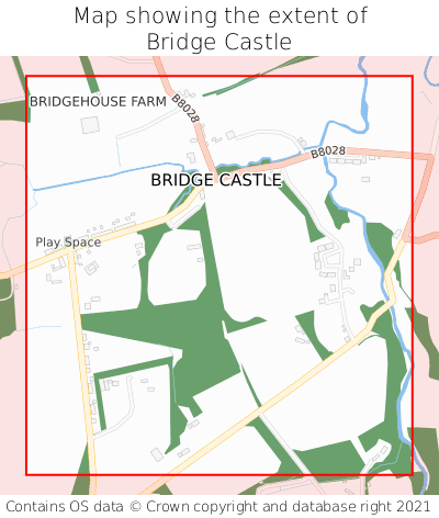 Map showing extent of Bridge Castle as bounding box