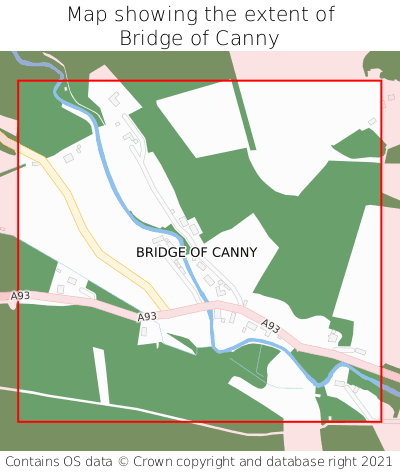Map showing extent of Bridge of Canny as bounding box