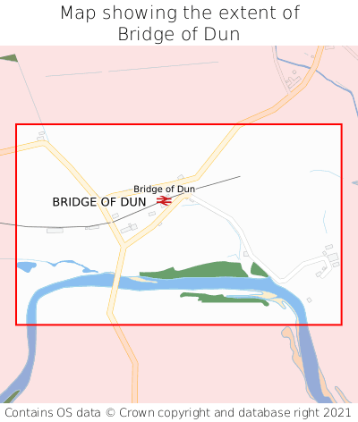 Map showing extent of Bridge of Dun as bounding box