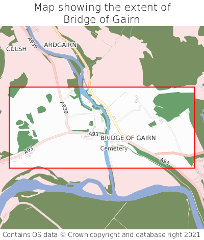 Map showing extent of Bridge of Gairn as bounding box
