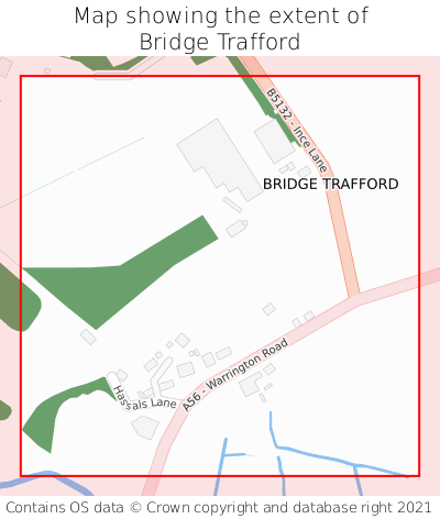 Map showing extent of Bridge Trafford as bounding box