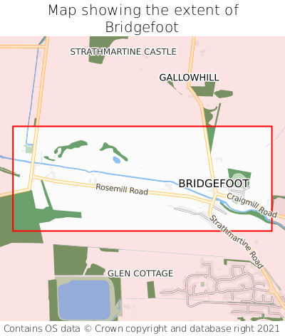 Map showing extent of Bridgefoot as bounding box