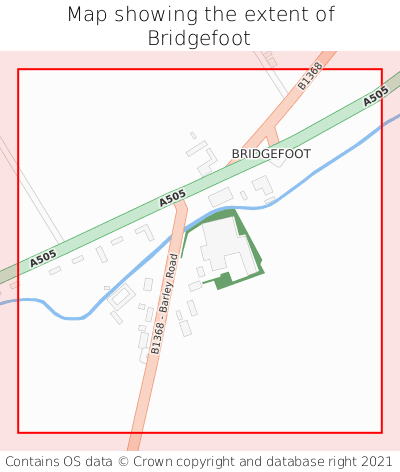 Map showing extent of Bridgefoot as bounding box