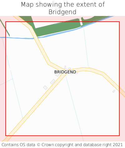 Map showing extent of Bridgend as bounding box