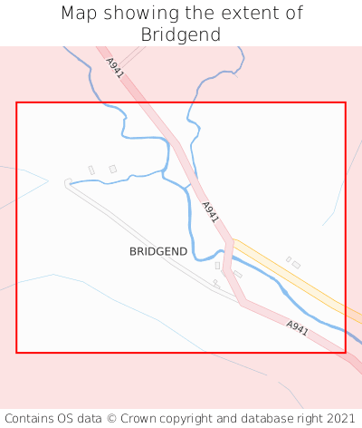Map showing extent of Bridgend as bounding box