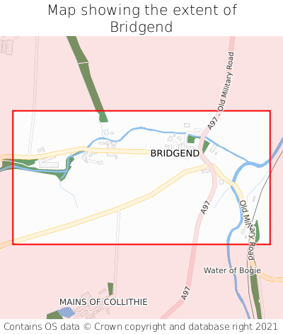 Map showing extent of Bridgend as bounding box