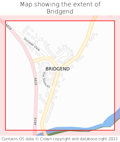 Map showing extent of Bridgend as bounding box