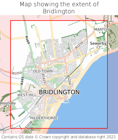 Map showing extent of Bridlington as bounding box