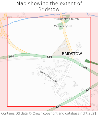 Map showing extent of Bridstow as bounding box